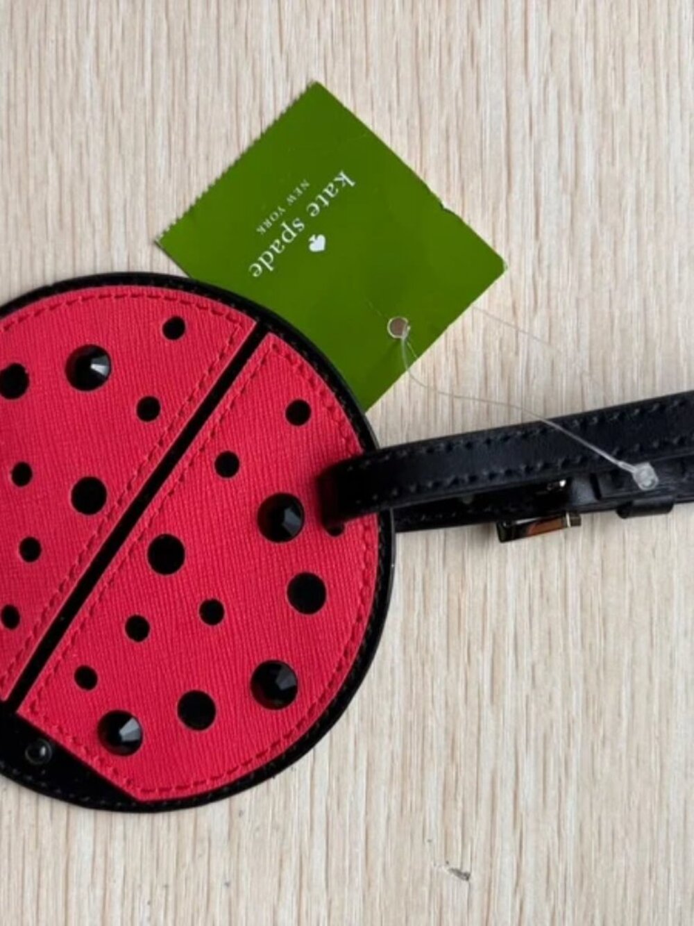 Kate Spade New York Ladybug Leather Luggage Tag